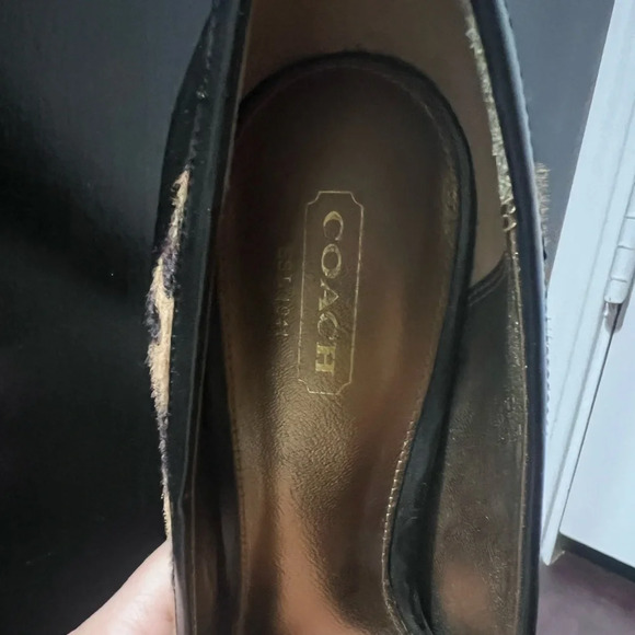 COACH Animal Leopard Cheetah Print Calf Pony Hair Leather Jeweled Pump Heels 8.5 - Picture 3 of 9
